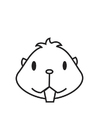 kleurplaat kop hamster