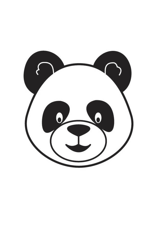 Kleurplaat kop panda