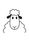 kleurplaat kop schaap