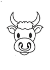 kleurplaat kop stier