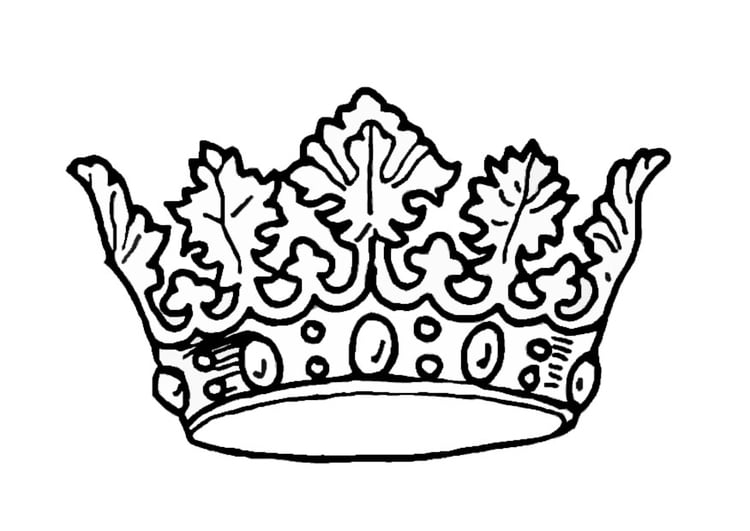 Kleurplaat kroon koning