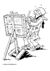 kleurplaat kunstschilder