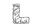 Kleurplaat l-llama