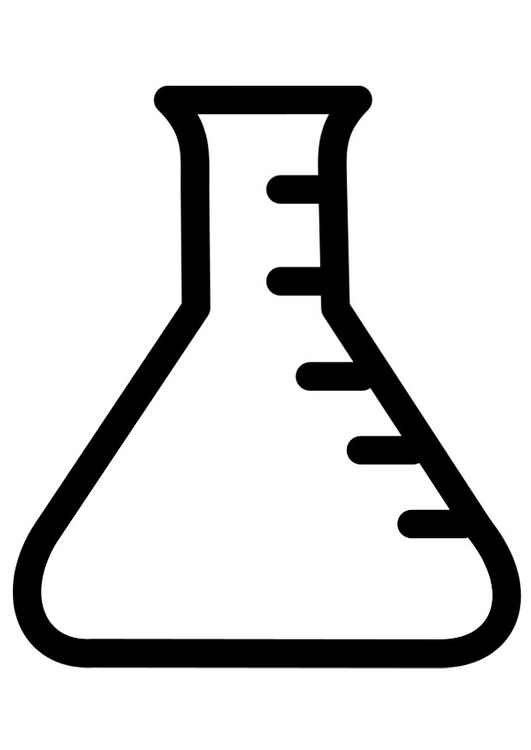 Kleurplaat laboratorium kolf