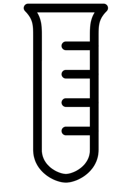 Kleurplaat laboratorium reageerbuis