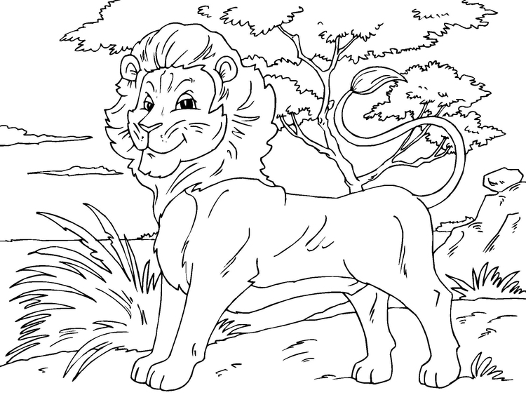 Kleurplaat leeuw
