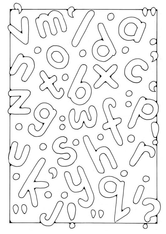 Kleurplaat letters. Gratis kleurplaten om te printen - afb 18441.