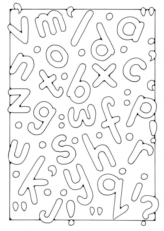Kleurplaat letters