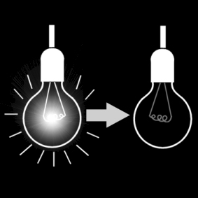 Kleurplaat licht uit doen