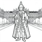 kleurplaat Louis XIV voor zijn paleis van Versailles