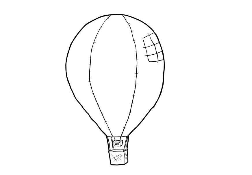 Kleurplaat luchtballon