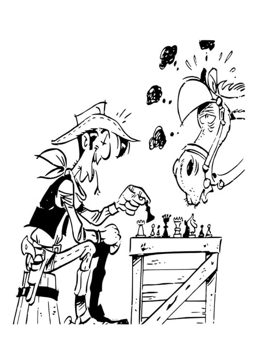Kleurplaat Lucky Luke Afb 30107