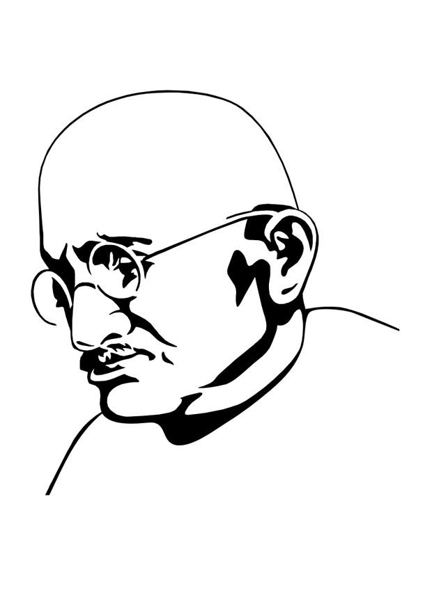 Kleurplaat Mahatma Gandhi