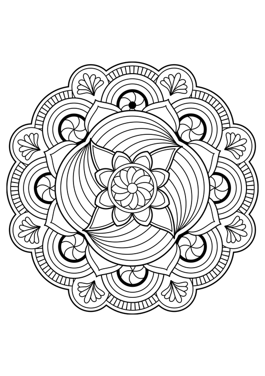 Kleurplaat mandala bloem