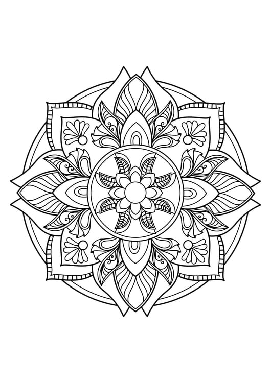 Kleurplaat Mandala