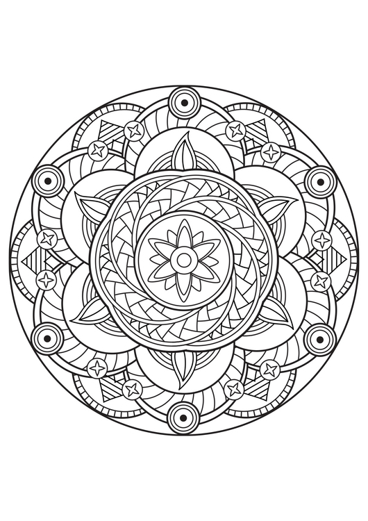 Kleurplaat mandala