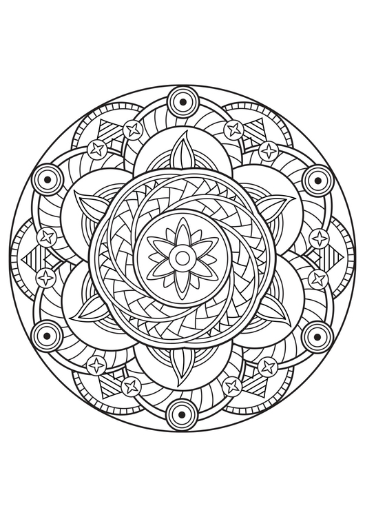 Kleurplaat mandala