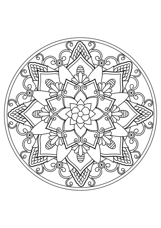 Kleurplaat mandala