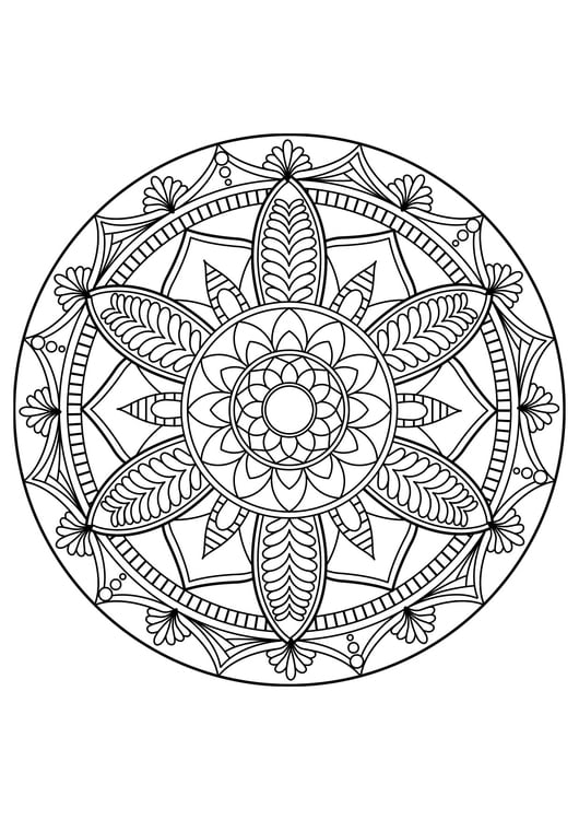 Kleurplaat Mandala