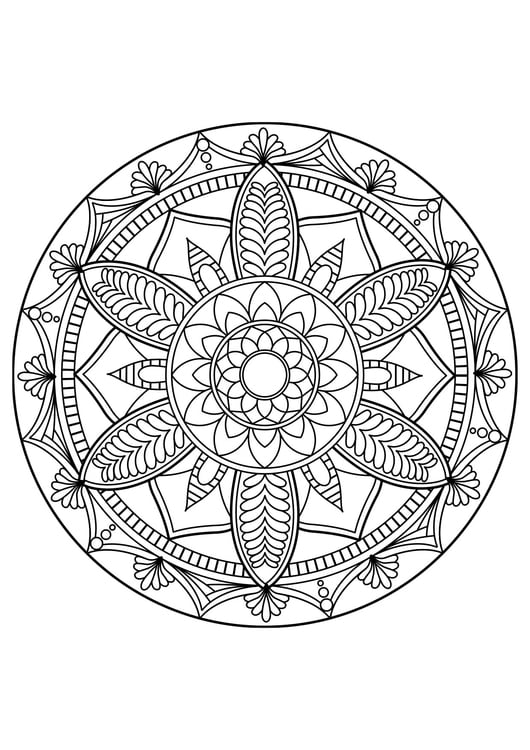 Kleurplaat Mandala