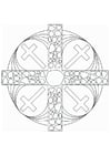 Kleurplaat mandala kruis