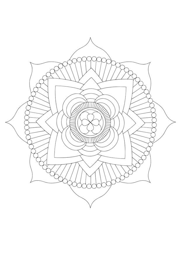 Kleurplaat mandala - lotus