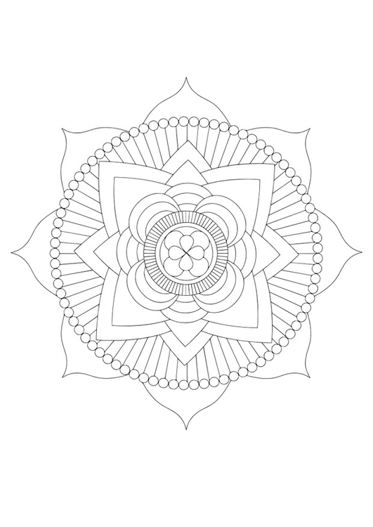 Kleurplaat mandala - lotus
