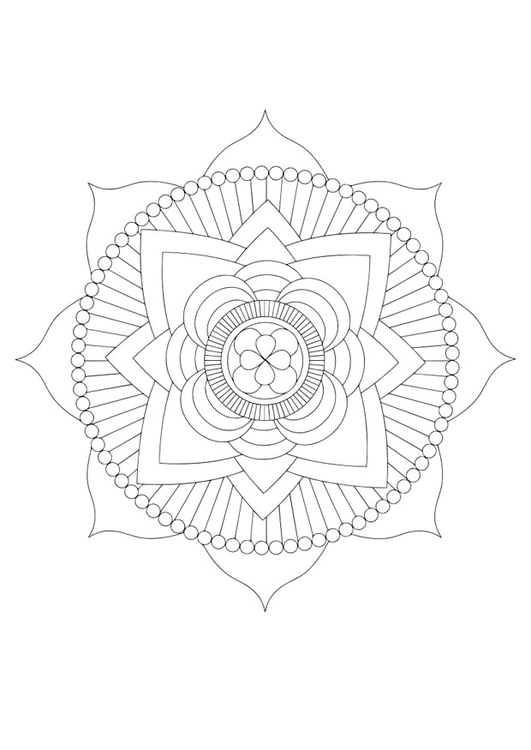 Kleurplaat mandala - lotus