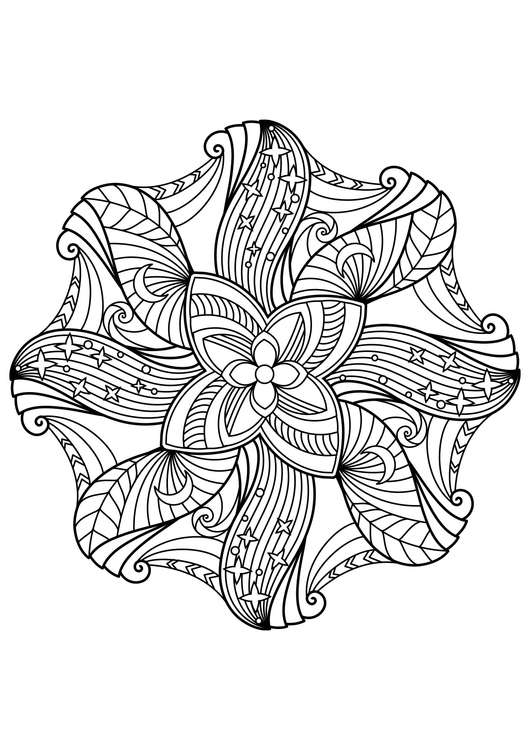 Kleurplaat mandala nacht