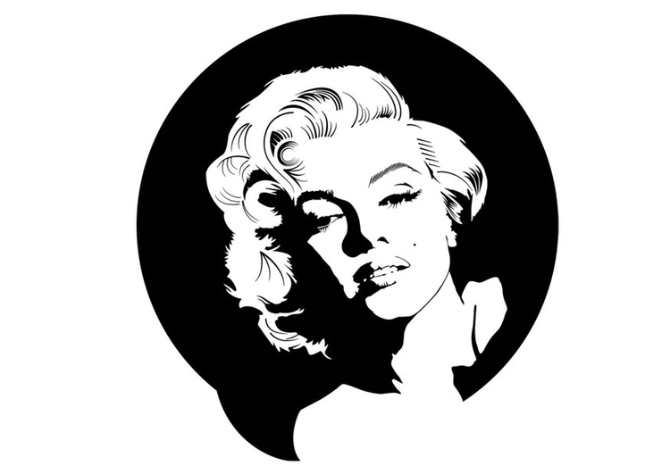 Kleurplaat Marilyn Monroe