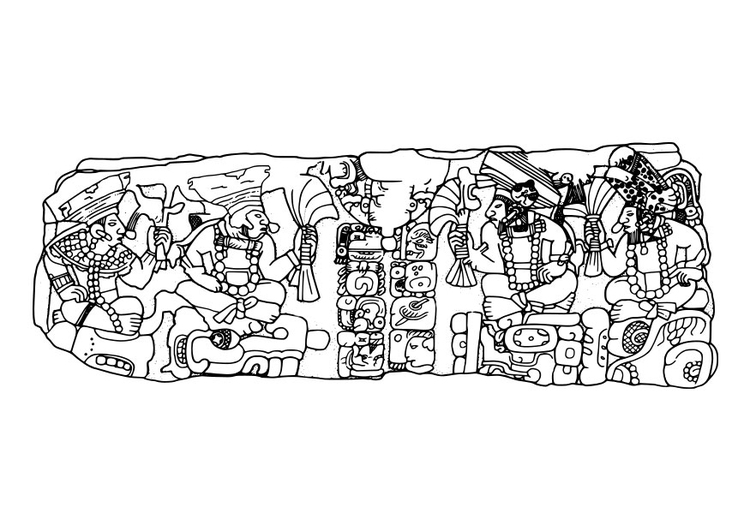 Kleurplaat Maya heersers