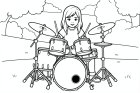 meisje op de drum