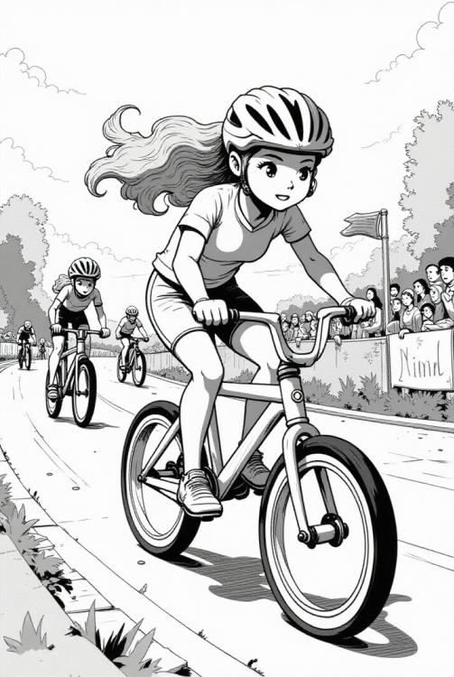 meisje op fietswedstrijd 