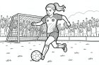meisje speelt voetbal