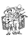 Kleurplaat mexicaanse muzikanten