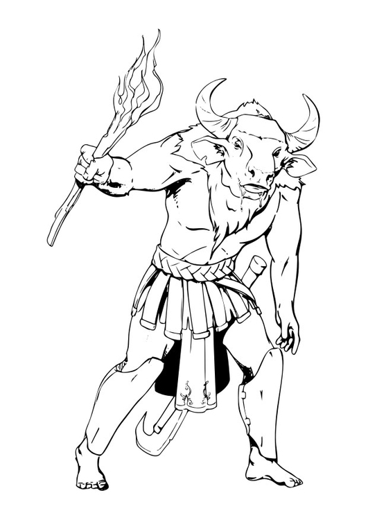 Kleurplaat Minotaur 