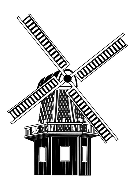 Kleurplaat molen