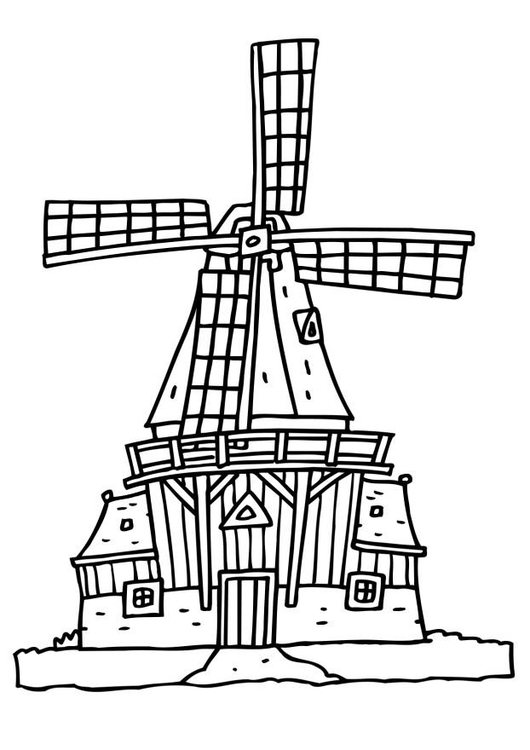 Kleurplaat molen