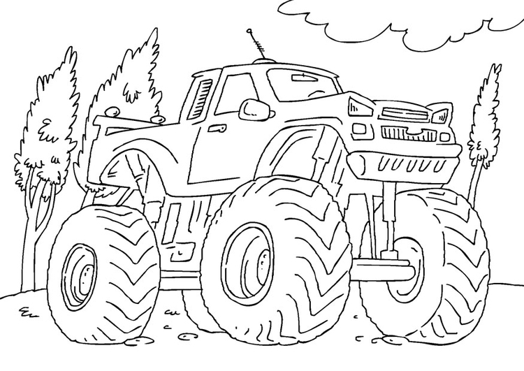 Kleurplaat monstertruck