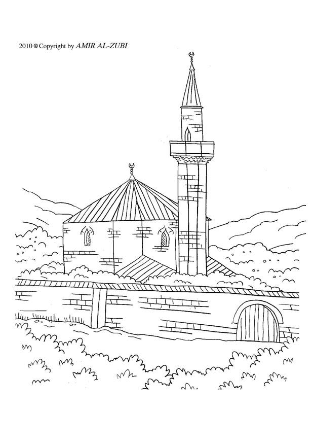 Kleurplaat moskee