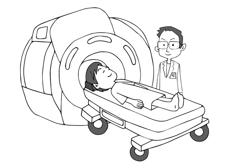 Kleurplaat MRI-scanner