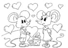 Kleurplaat muizen Valentijn