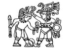 Kleurplaten muurkunst Azteken