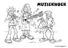 Kleurplaat Muziekhoek