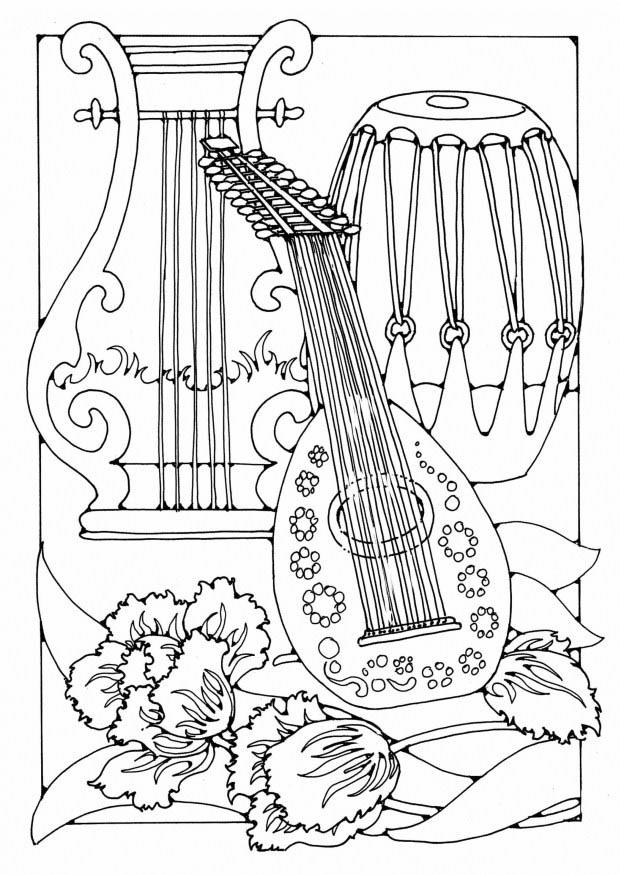 Fargeplate musikkinstrumenter. GratisFargeplate musikkinstrumenter. Gratis  