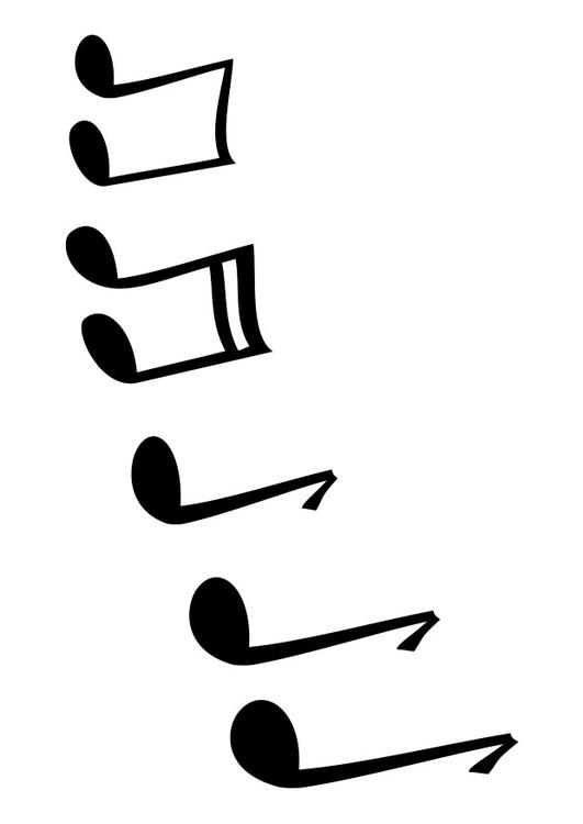 Kleurplaat muzieknoten. Gratis kleurplaten om te printen afb 25733.