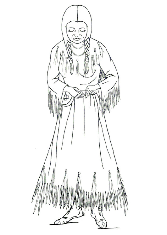 Kleurplaat Nimiipu vrouw