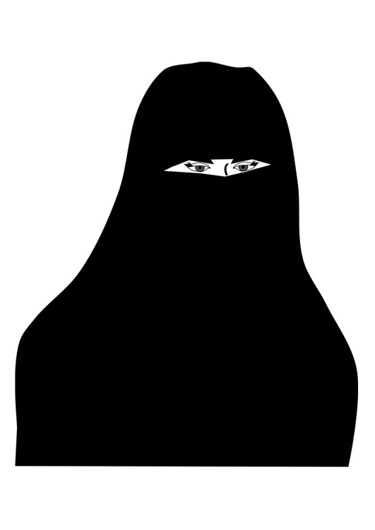 Kleurplaat niqaab