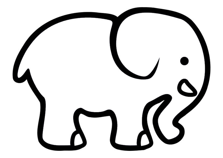 Kleurplaat olifant