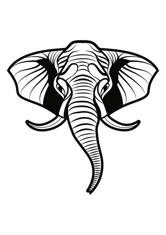 Kleurplaat olifant